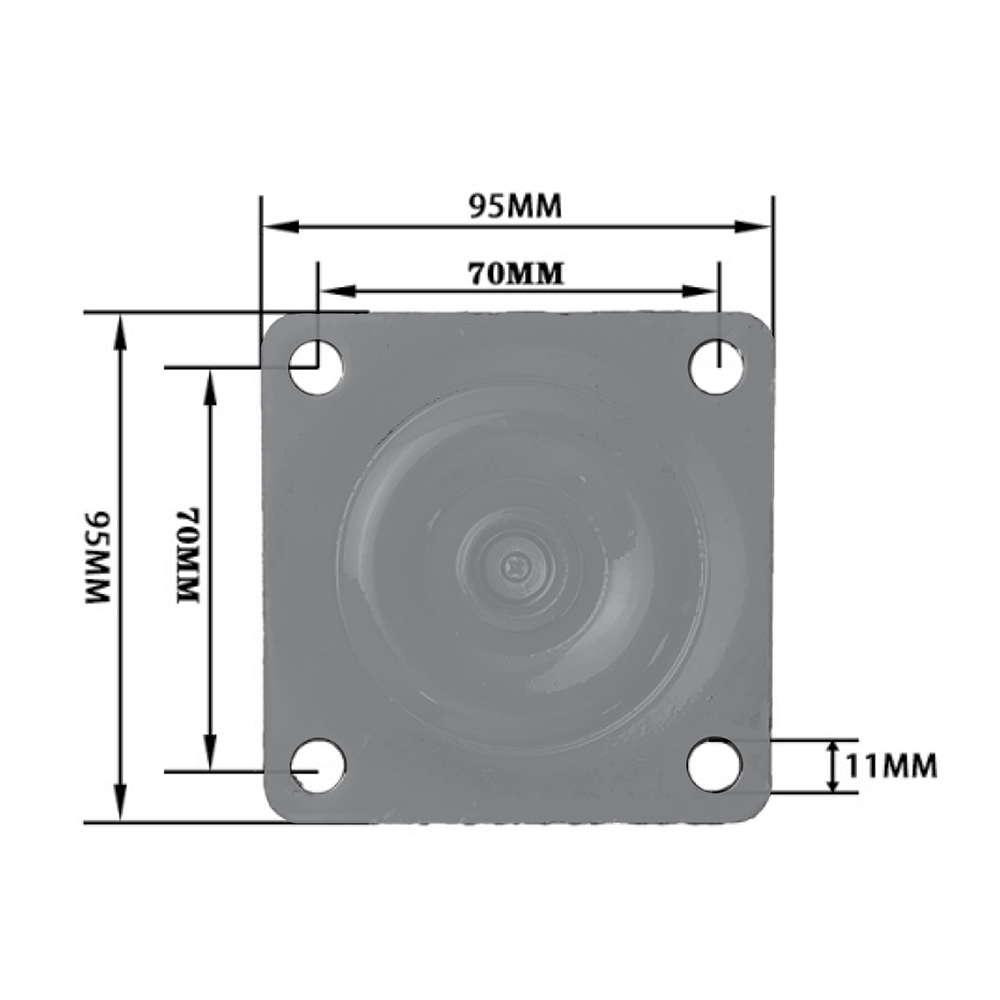 31-SPLEV80F-5 MODULAR SOLUTIONS CASTER 90MM, SWIVEL PLATE WITH HEIGHT ADJUSTMENT TOP FLAT PLATE/BALL BEARING